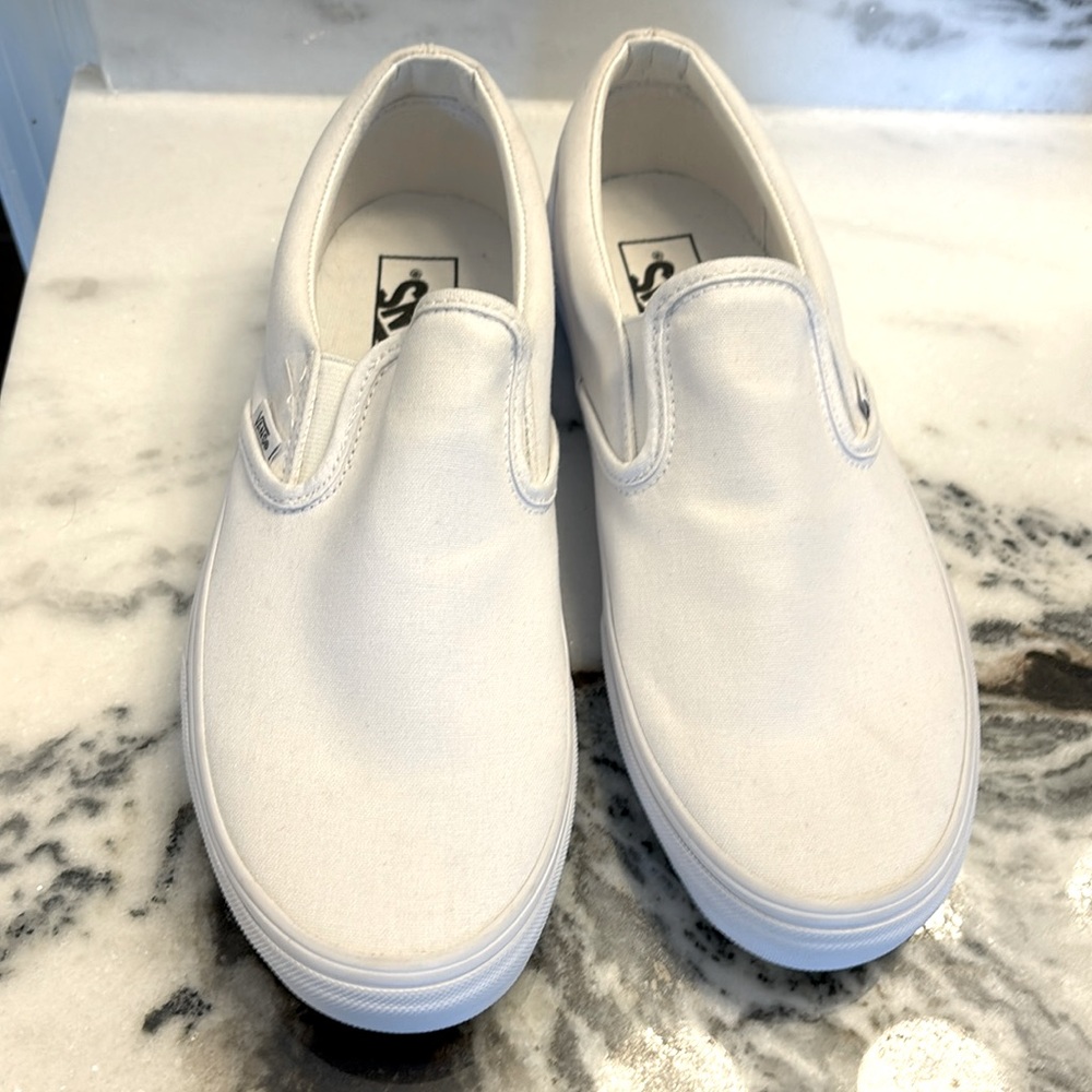 Brand New White Slip On Vans